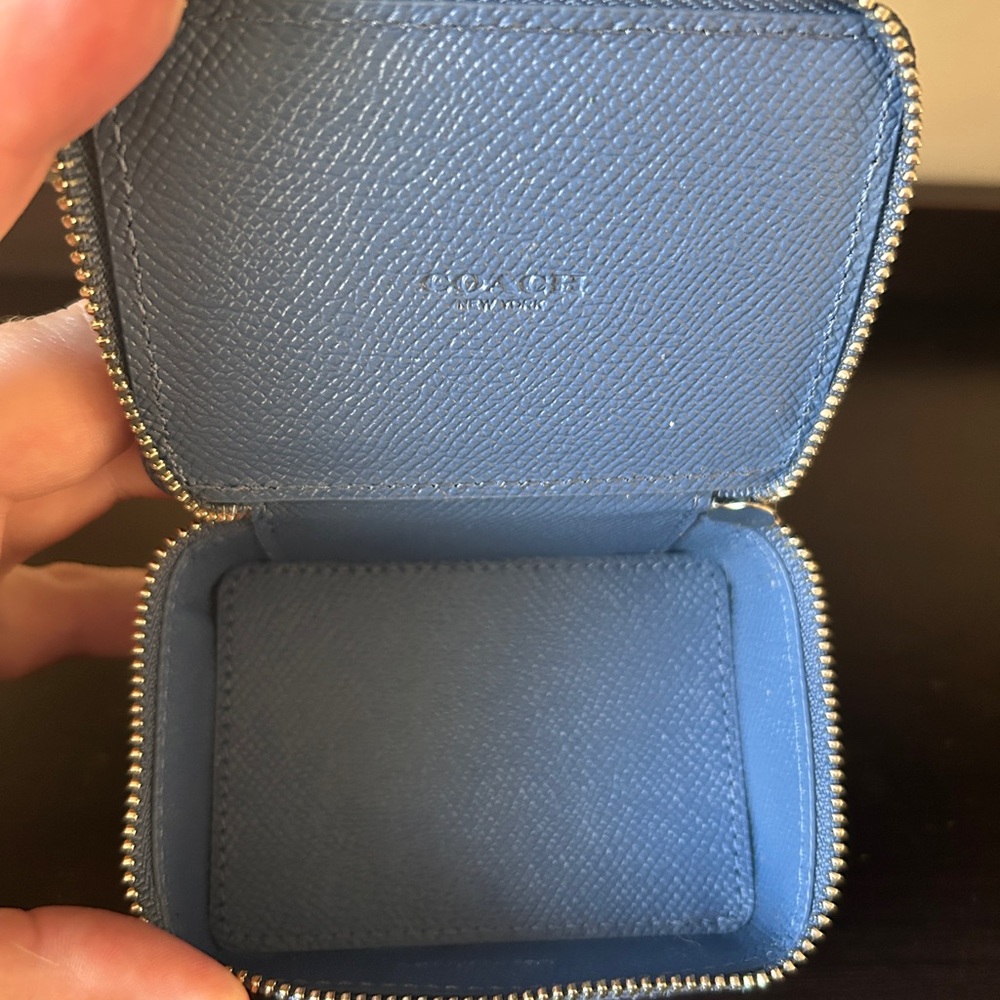 Coach Blue Leather Jewelry Box - Picture 4 of 7
